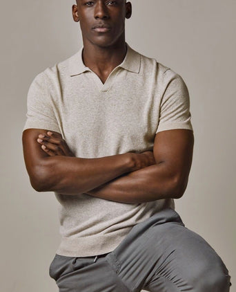 Profuomo poloshirt linen blend beige