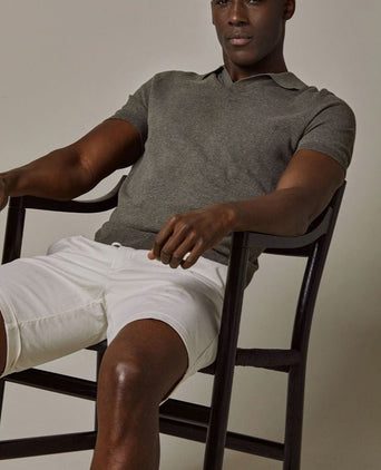 Profuomo poloshirt linen blend olijfgroen