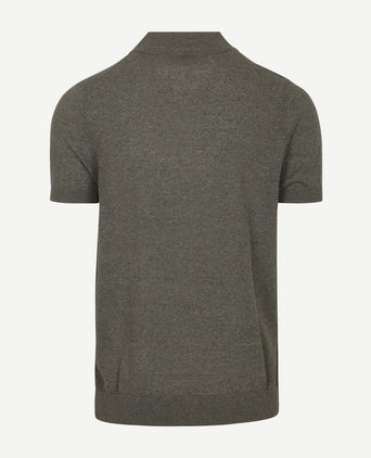 Profuomo poloshirt linen blend olijfgroen
