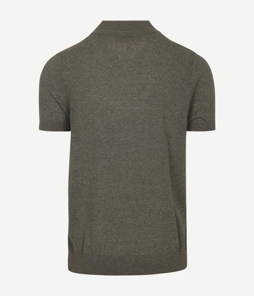 Profuomo poloshirt linen blend olijfgroen