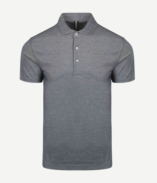 Profuomo poloshirt luxury knitted melange blauw