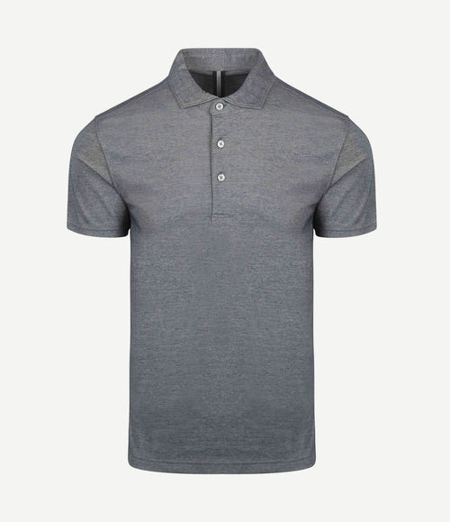 Poloshirt luxury knitted melange blauw