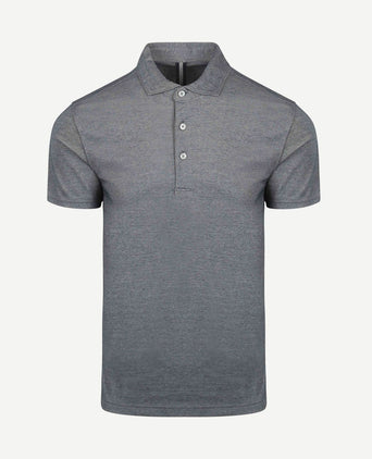 Poloshirt luxury knitted melange blauw