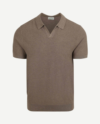 Poloshirt riva luxury structure taupe