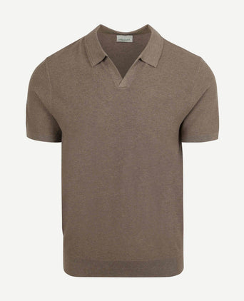 Poloshirt riva luxury structure taupe