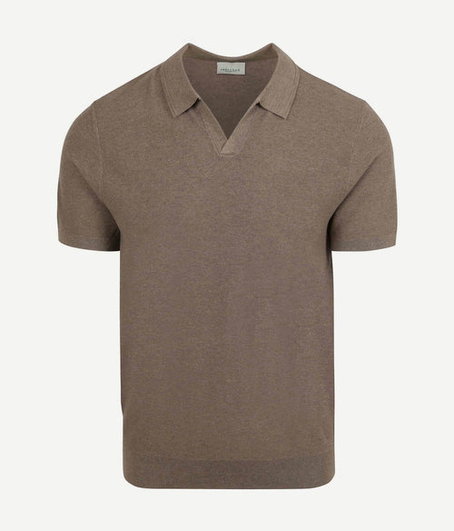 Poloshirt riva luxury structure taupe