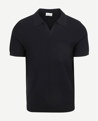 Poloshirt riva structure donkerblauw