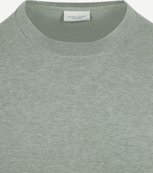 Profuomo pullover luxury basic groen | Regular-fit