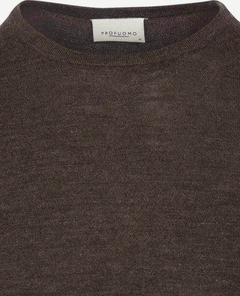 Pullover merinowol donkerbruin