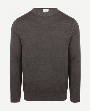Pullover merinowol donkerbruin