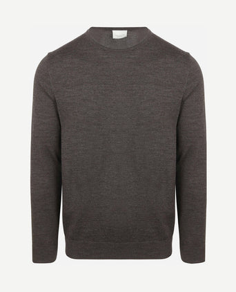 Pullover merinowol donkerbruin