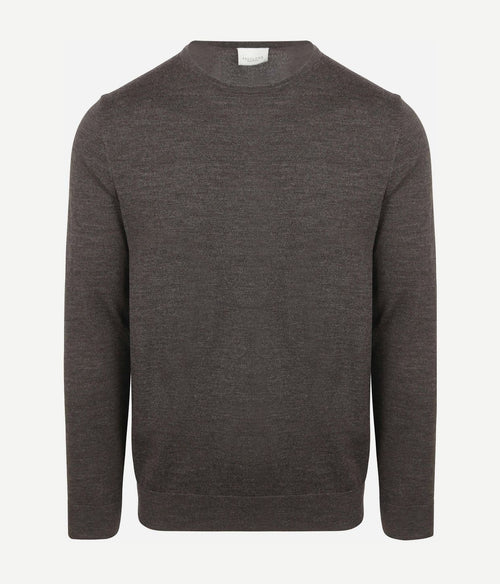 Pullover merinowol donkerbruin