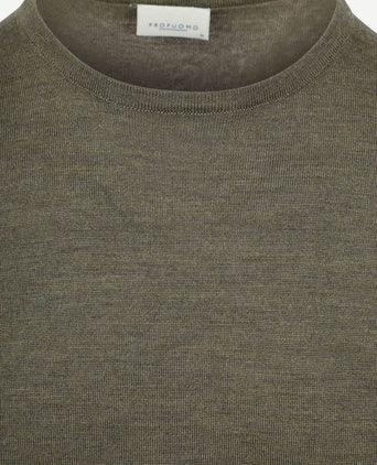 Pullover merinowol olive