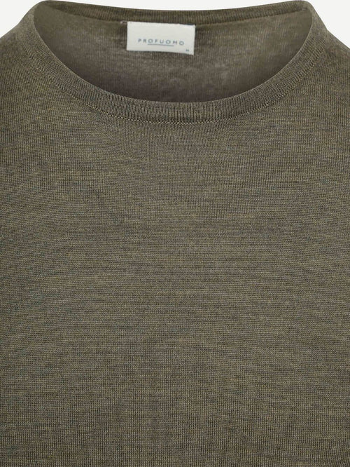 Pullover merinowol olive