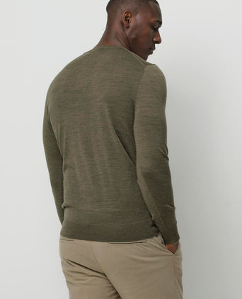 Pullover merinowol olive