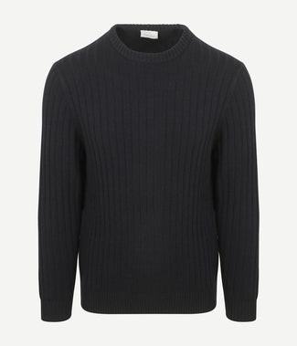 Profuomo pullover rib wol blend donkerblauw Profuomo pullover rib wol blend donkerblauw