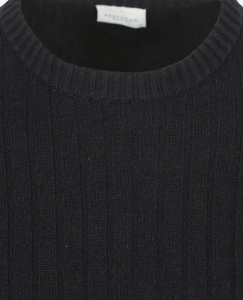 Pullover rib wol blend donkerblauw