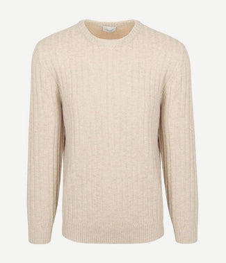 Profuomo pullover rib wol blend sand Profuomo pullover rib wol blend sand