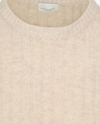 Pullover rib wol blend sand