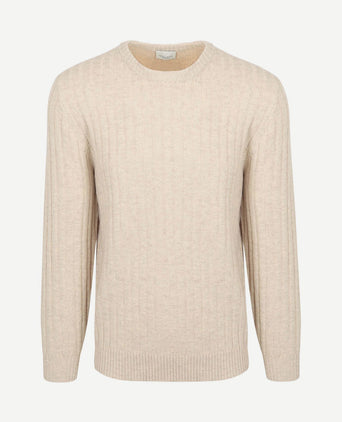 Pullover rib wol blend sand