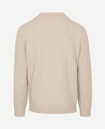 Pullover rib wol blend sand