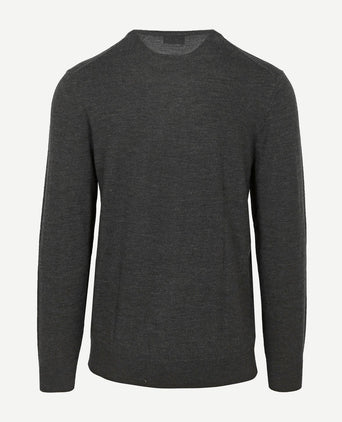 Profuomo pullover v-hals merinowol antraciet