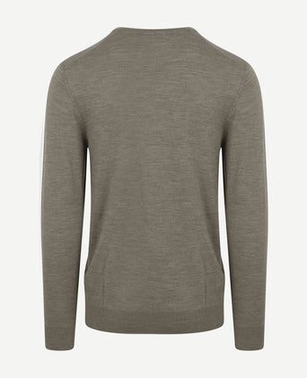 Profuomo pullover v-hals merinowol groen