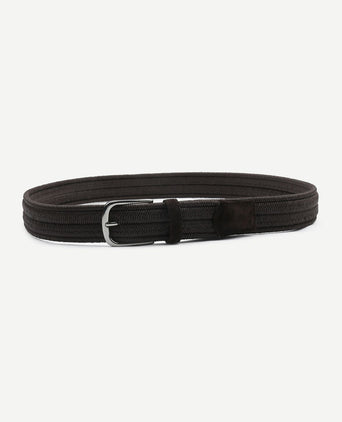 Waxed geweven riem bruin