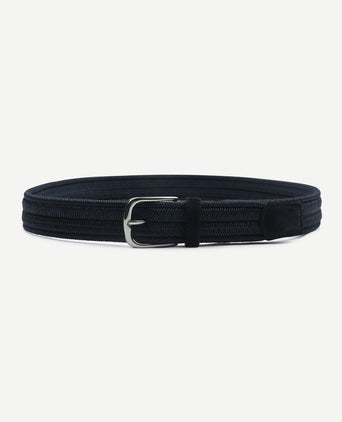 Waxed geweven riem donkerblauw