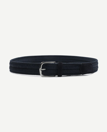 Waxed geweven riem donkerblauw