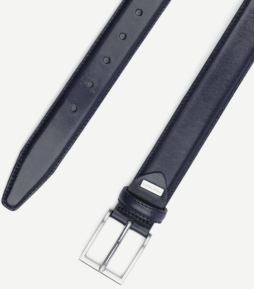 Profuomo riem leer donker blauw