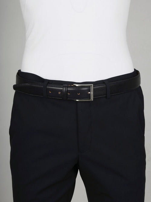 Profuomo riem leer donker blauw