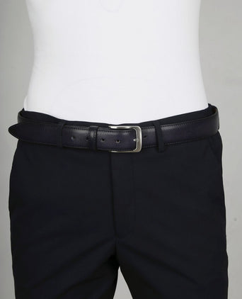 Profuomo riem leer donkerblauw
