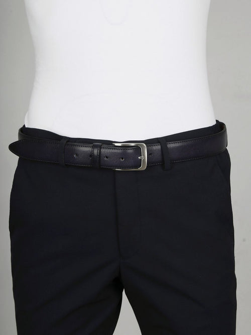 Profuomo riem leer donkerblauw