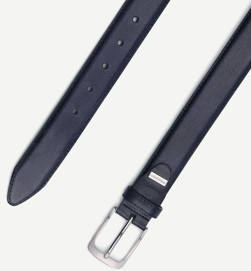 Profuomo riem leer donkerblauw