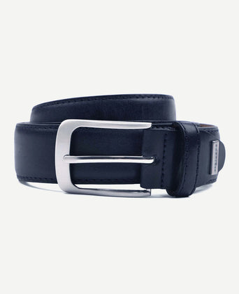 Profuomo riem leer donkerblauw