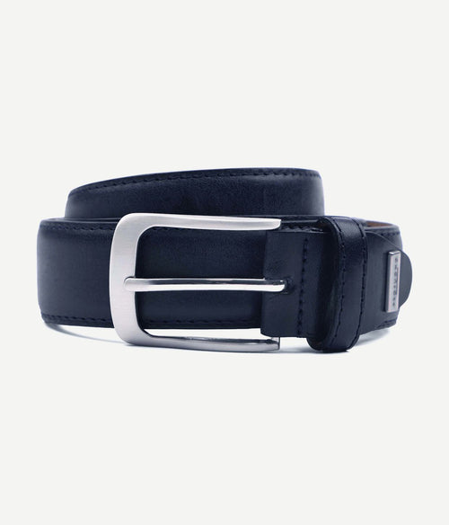 Profuomo riem leer donkerblauw