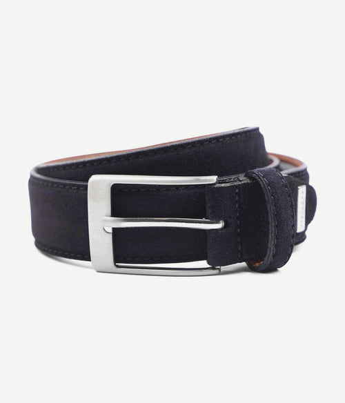 Profuomo riem suede donker blauw