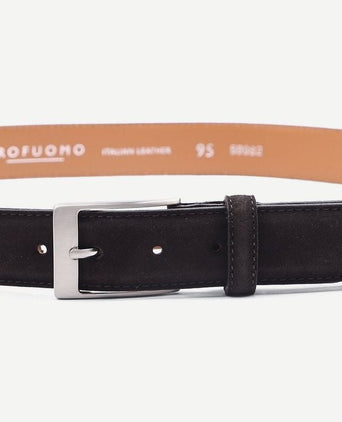 Profuomo riem suede donkerbruin