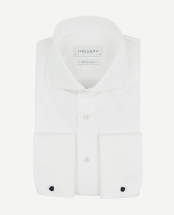 Shirt cutaway dubbel manchet off white