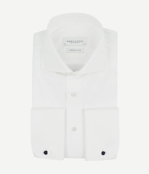 Shirt cutaway dubbel manchet off white