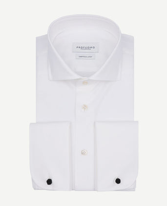 Shirt cutaway dubbel manchet off white