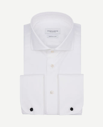 Shirt cutaway dubbel manchet off white