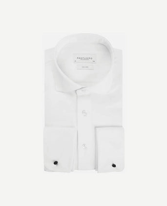 Shirt cutaway dubbel manchet wit