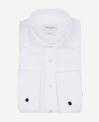 Shirt cutaway dubbel manchet wit