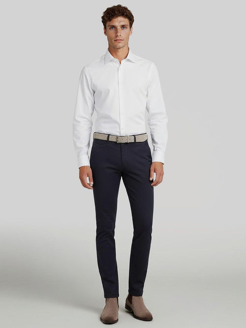 Profuomo shirt cutaway dubbel manchet wit | Slim-fit