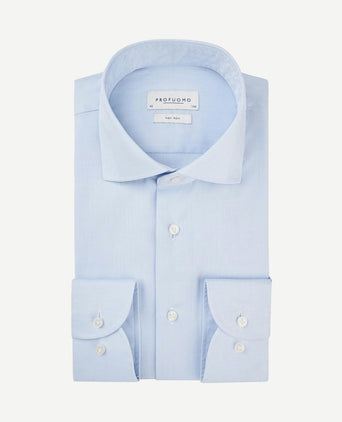 Shirt extra lange mouwen cutaway lichtblauw