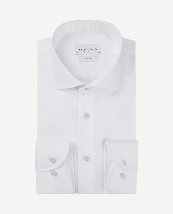 Shirt extra lange mouwen cutaway wit