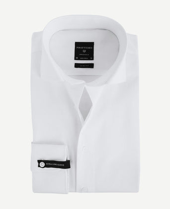 Profuomo shirt extra lange mouwen cutaway wit