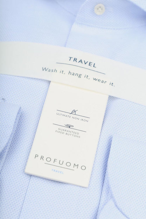 Profuomo shirt extra lange mouwen travel lichtblauw | Slim-fit
